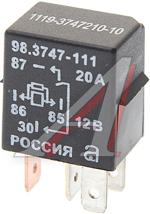 98.3747-111, Реле электромагнитное ГАЗ-3302 Бизнес 4-х контактное 20А АВАР