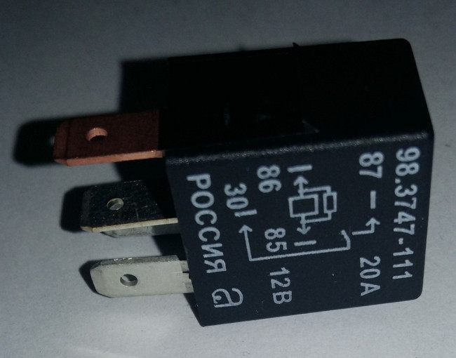 98.3747-111, Реле электромагнитное ГАЗ-3302 Бизнес 4-х контактное 20А АВАР