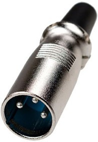 1-507, разъем XLR 3 контакта штекер металл на кабель с хомутом (70мм)