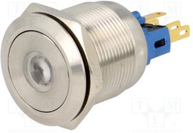 V22-21D-24Y-S, Переключатель: антивандальный, Пол: 2, SPST-NO + SPST-NC, IP65