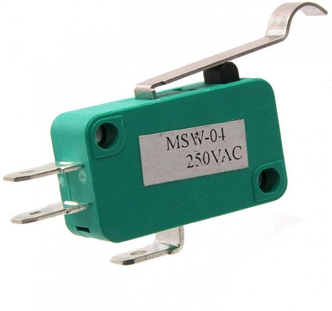 MSW-04 ON-ON, Микропереключатель с лапкой с изгибом 24мм ON-(ON) (5A 125/250VAC) SPDT 3P