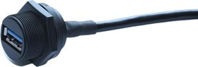 Straight, Panel Mount, Socket Type A 3.0 IP67 Type A USB Connector Straight, Panel Mount, Socket Type A 3.0 IP67 Type A USB Connector