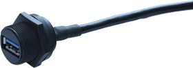 Straight, Panel Mount, Socket Type A 3.0 IP67 Type A USB Connector Straight, Panel Mount, Socket Type A 3.0 IP67 Type A USB Connector