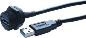 Straight, Panel Mount, Socket Type A 3.0 IP67 Type A USB Connector Straight, Panel Mount, Socket Type A 3.0 IP67 Type A USB Connector