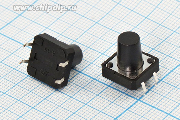 Тактовая кнопка, 12x12x18, алгоритм работы NO, контакты 4PF, TS-2201