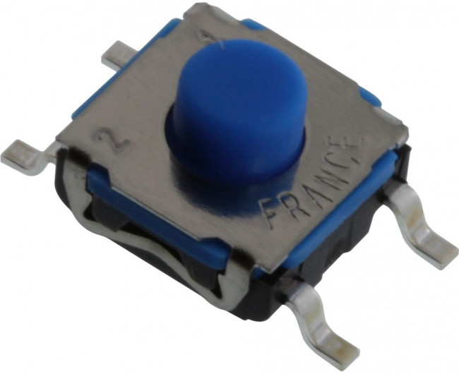 KSC721G LFS, Switch Tactile N.O. SPST Round Button Gull Wing 0.05A 32VDC 1VA 300000Cycles 2.25N SMD T/R