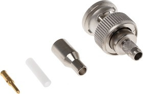 J01002A0036, Plug Cable Mount BNC Connector, 75, Crimp Termination, Straight Body J01002A0036, Plug Cable Mount BNC Connector, 75, Crimp Termination, Straight Body