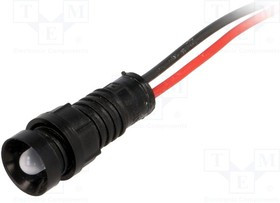 LB-D5-220DC, Индикат.лампа: LED, вогнутый, 220ВDC, Отв: d11мм, IP40, пластик