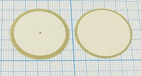 Ультразвуковой пьезоэлемент диск 25x 0.25мм, частота 82кГц; пэу 25x 0,25\диск\82кГц\\\Ag\ P5M27-D25-