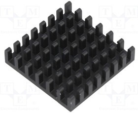 ICK BGA 27 X 27, Heat Sink Passive BGA Pin Array Adhesive Aluminum 20K/W Black Anodized