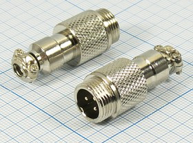 Штекер микрофонный MIC12\3P\каб\ М12\XS12JK-3P; №10450 штек мик MIC12\3P\каб\ М12\\XS12JK-3P