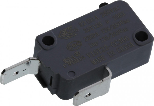 V15T22-CC300, Микропереключатель, Стандартный, Контактный Плунжер, SPST-NC, Быстрое Соединение, 22 А V15T22-CC300, Микропереключатель, Стандартный, Контактный Плунжер, SPST-NC, Быстрое Соединение, 22 А