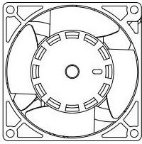 GFM0812DS-SMB7R, DC Fans Fan, 3Phase, Dual-Rotor, 80x56mm, 12VDC, 93.23CFM, 2.4A, Ball, 4Leads, Tach/PWM