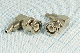 Разъем BNC вилка, RG58,обжимной, угловой