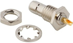 142152, RF Connectors / Coaxial Connectors SMB BULKHEAD JACK REAR MNT 50 OHM NIC