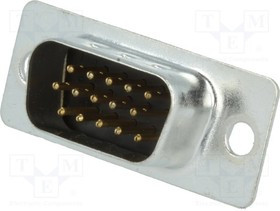 HDS-15-M-T-B-S, Разъем D-Sub HD; PIN: 15; вилка; "папа"; на провод
