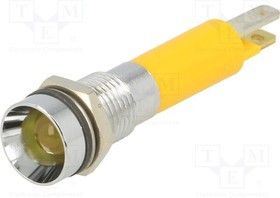 19050352, Индикат.лампа: LED; вогнутый; 24ВDC; Отв: O8мм; IP67; металл