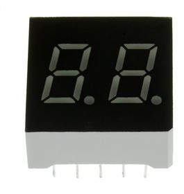LB-302MF, LB-302MF 2 Digit LED LED Display, CA Green 9 mcd RH DP 7.6mm
