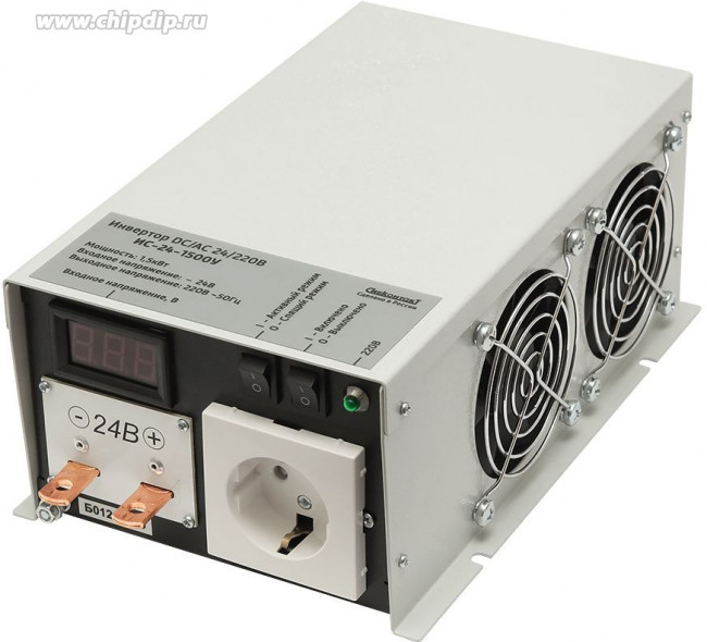 Инвертор ИС-24-1500У преобразователь напряжения DC/AC 24/220В 1500Вт Я000009031 Инвертор ИС-24-1500У преобразователь напряжения DC/AC 24/220В 1500Вт Я000009031