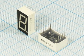 Светодиодный дисплей красный, 7 сегментов, 1 разряд, высота 14,2 мм, 12000 мкд, E10561G-O; №5769 R С