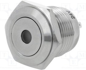 V16-10D-24B-S, Переключатель антивандальный, Положения 2, SPST-NO, 2A/36ВDC