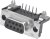 5747844-2, Amplimite HD-20 9 Way Right Angle Through Hole D-sub Connector Socket, 7.01mm Pitch, with Boardlocks