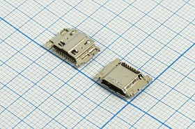 Разъем microUSB REV розетка, тип B, контакты 11C4HP, на плату, microUSBB11SADREV Разъем microUSB REV розетка, тип B, контакты 11C4HP, на плату, microUSBB11SADREV