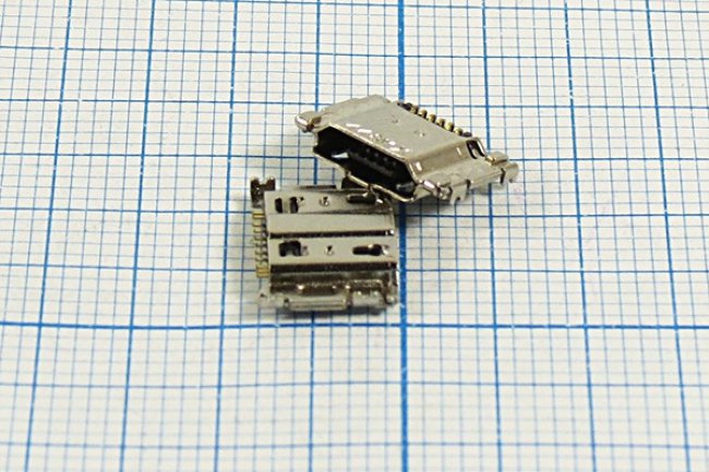 Разъем microUSB REV розетка, тип B, контакты 11C4HP, на плату, microUSBB11SADREV Разъем microUSB REV розетка, тип B, контакты 11C4HP, на плату, microUSBB11SADREV