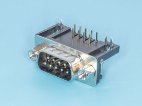 DRB-9MB, вилка D-SUB 9 pin на плату угл. 9.4мм (L-KLS1-515C-09-M-B)