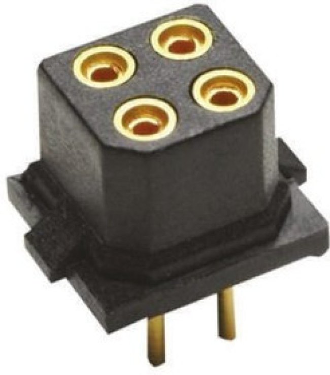 M80-8500442, Headers &amp; Wire Housings 2+2 POS DIL FEMALE VERT TIN