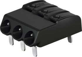 2060-1473/998-404, Клеммная колодка типа провод к плате, Black, 4 мм, 3 вывод(-ов), 24 AWG, 18 AWG, 0.75 мм², Вставной