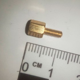 Стойка для печатных плат латунная М2,5 высота 5+6 мм (папа-мама)