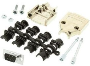 MHDTPK9-HD15MS-K, D-Sub Connector Kit, DA-15 Plug, Solder, ABS MHDTPK9-HD15MS-K, D-Sub Connector Kit, DA-15 Plug, Solder, ABS