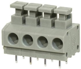 TBL001-500-04GY-2GY, Fixed Terminal Blocks Terminal block, screwless, 5.00, horizontal, 4 poles, cool gray