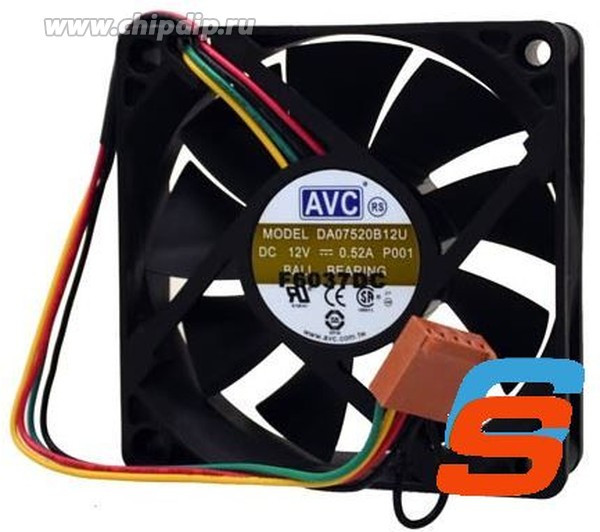 Вентилятор AVC DA07520B12U 75x20мм 12V 0.52A