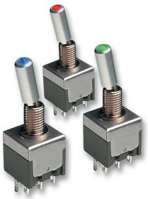 M2122TCFW01, Рычажный переключатель, Вкл.-Выкл., DPDT, С Подсветкой, Серия M2100, Панель, 6 А