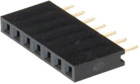PBS-7 (DS1023-1x7), Гнездо на плату 2.54мм 1х7pin прямое