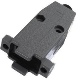 40-9709HG, D-Sub Backshells HOOD PLASTIC 9 POS. STNDRD W/RUBBER GROM