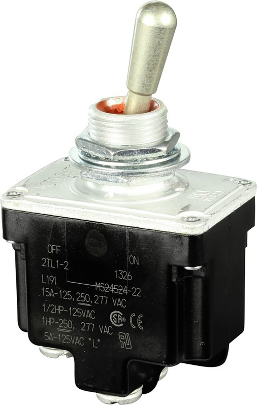2TL1-6, Toggle Switches DPST (ON)-OFF Screw Term 2TL1-6, Toggle Switches DPST (ON)-OFF Screw Term
