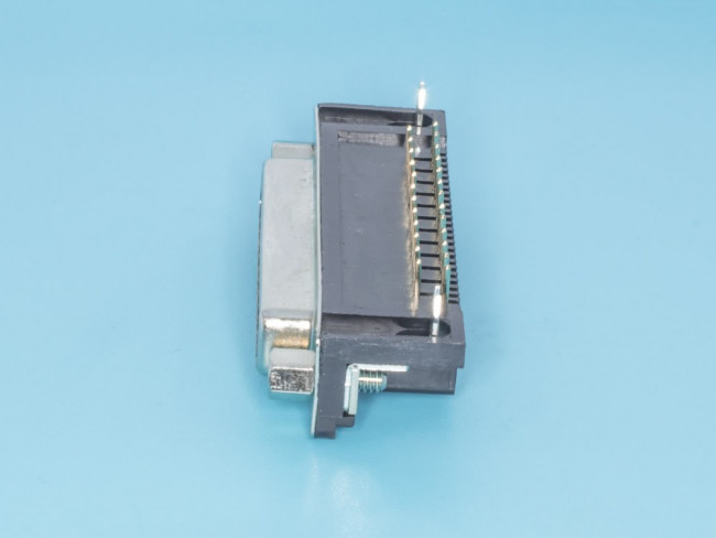 DRB-25FB, Разъем D-SUB 25 контактов, гнездо на плату, прямой угол 9.4мм