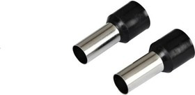 Наконечник-гильза Ншви 1.5 мм2 с изол. фланцем черный Е1508 L=8мм уп 100 шт 084-04-24,084-04-024 4670042794074