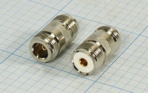 Гнездо N-Гнездо UHF, позолоченный центральный контакт; №2641 гн N-гн UHF
