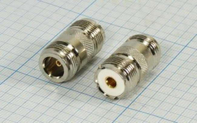 Гнездо N-Гнездо UHF, позолоченный центральный контакт; №2641 гн N-гн UHF Гнездо N-Гнездо UHF, позолоченный центральный контакт; №2641 гн N-гн UHF