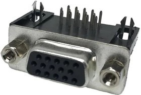 K66X-E15S-NJ, D-Sub High Density Connectors .350 15P RECPT R/A