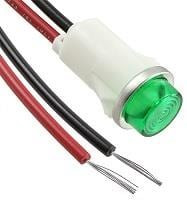 1092C5-28V, LED Panel Mount Indicators PMI GRN HI-HAT 28V W/WIRES