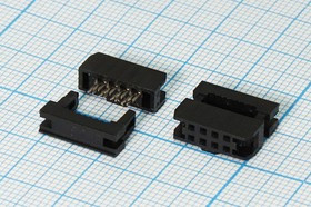 Разъем (IDC) IDC2-08 розетка, шаг P2.0x2.0, контакты 8HP, на шлейф, IDC2-08
