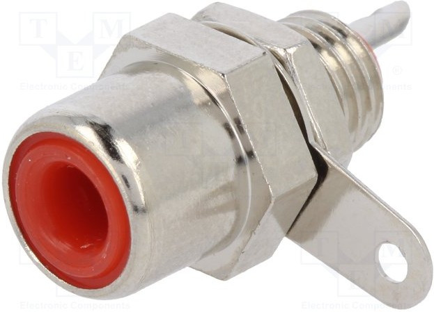 KEYS582, Гнездо, RCA, "мама", прямой, пайка, латунь, никелированные