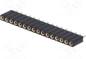 ZL307-1X16, Гнездо штыревое "мама" PIN 16 цанговые контакты прямой THT ZL307-1X16, Гнездо штыревое "мама" PIN 16 цанговые контакты прямой THT