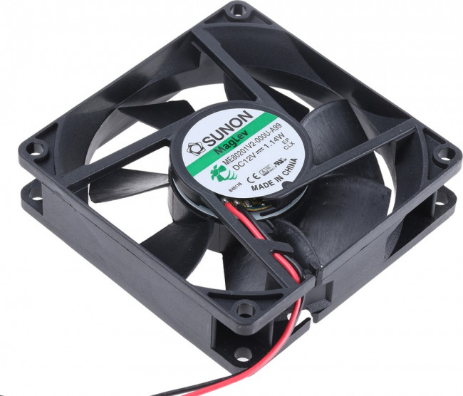 ME80201V2-000U-A99, Вентилятор осевой, 12В DC, 80х80х20мм, 0.095А, 1.14Вт, Vapo, 3000об/мин, 2 провода