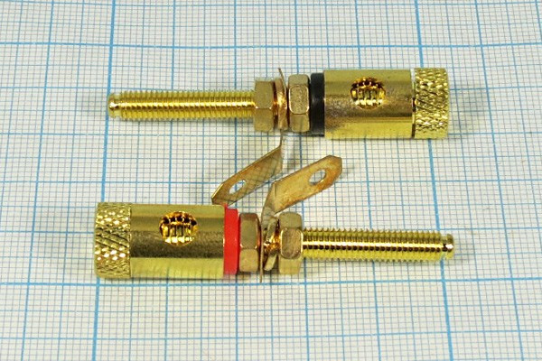 Клемма приборная, 47x19 d5,0, 6 А, красный, отверстие 4,0/4,8